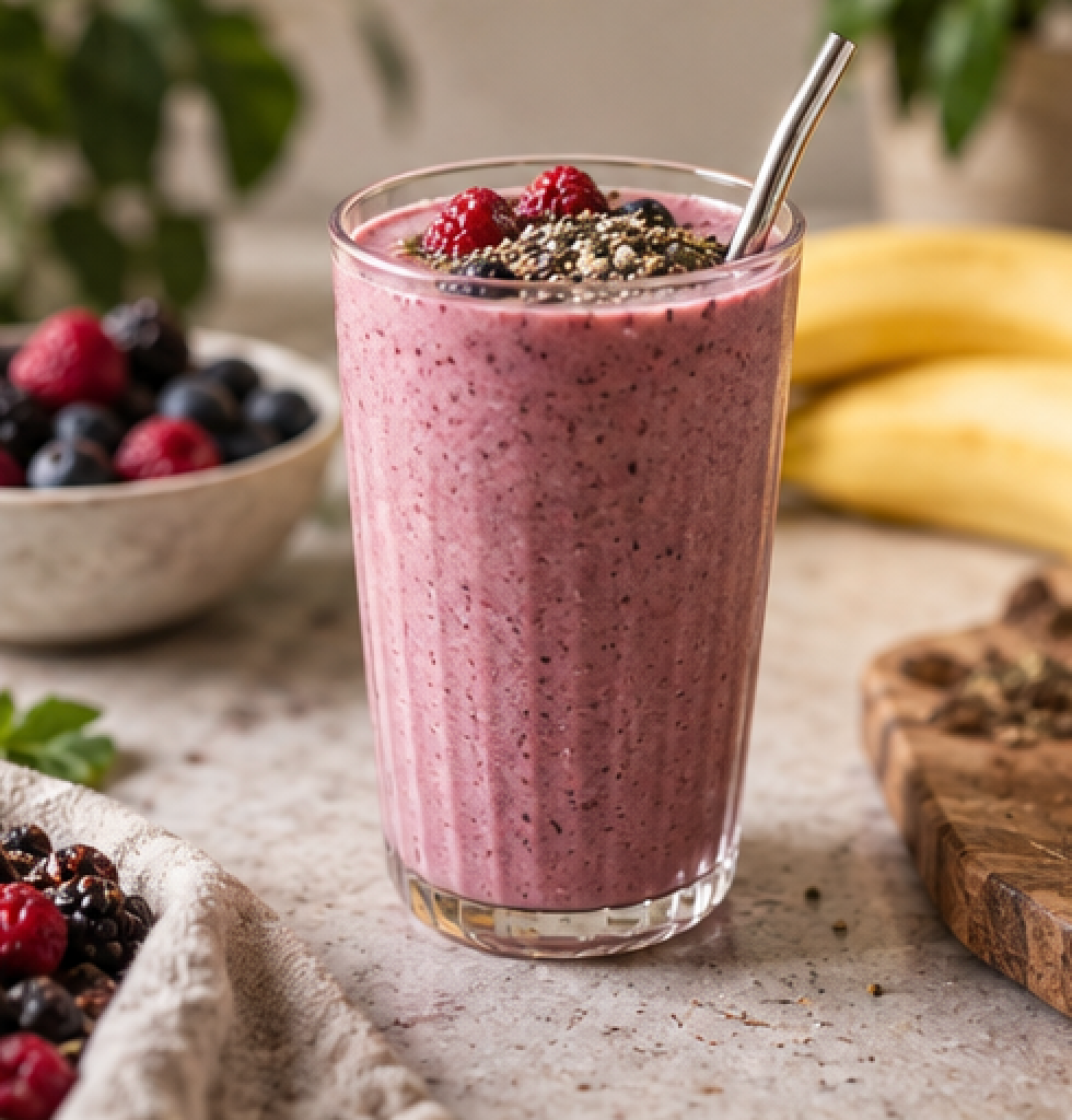 Berry Vanilla Protein Smoothie